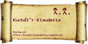 Kuchár Klaudetta névjegykártya